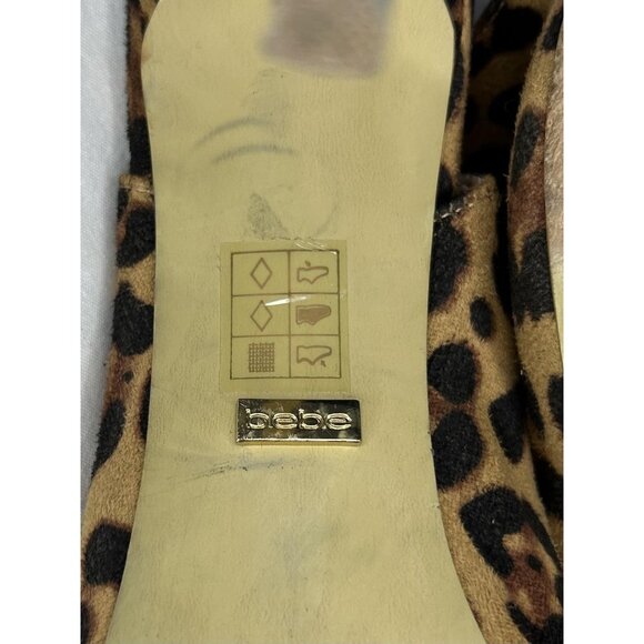 Bebe Shoes Womens Size 10 Leopard Print High Heel Sandals Lace Up Open Toe - Picture 6 of 14